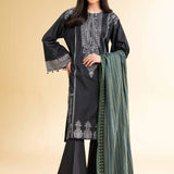 3 Piece - Printed Embroidered Suit - 42501652