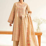 3 Piece - Flatbed Paste Embroidered Suit - 42501668